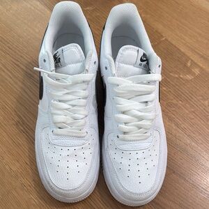 Nike Air Force 1 White and Black Sneakers